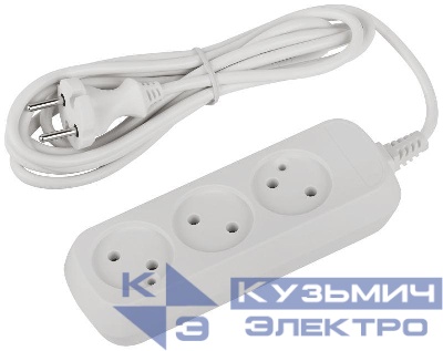 Удлинитель 3х3м без заземл. ПВС 2х0.75 UDL-10-330 Greenline Эра Б0065072