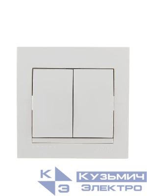 Выключатель 2-кл. СП Deriy 10А бел. LEZARD 702-0202-101