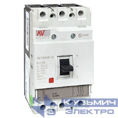 Выключатель автоматический 3п 32А 35кА AV POWER-1/3 TR AVERES EKF mccb-13-32-TR-av