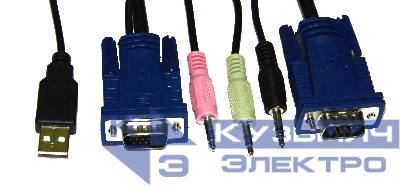 NLVVUA1.8 Кабель для KVM переключателя Netko, USB, 1.8м, черный (совместим с KVM переключателями: NCS-21UA, NCS-41UA) РАСПРОДАЖА