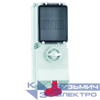 Розетка настенная 16А 5п 6ч 400В IP44 с выкл. + окно Bals 17056