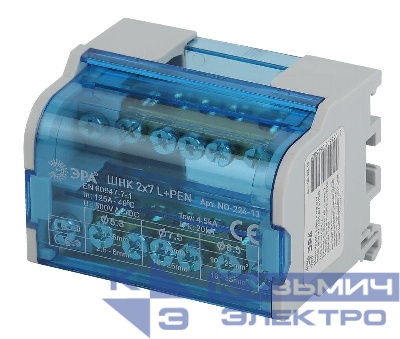 Шины на DIN-рейку в корпусе (кросс-модуль) ШНК 2х7 L+PEN NO-224-13 ЭРА Б0043931