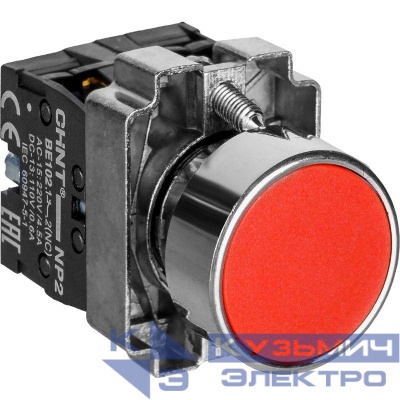 Кнопка управления NP2-BA45 без подсветки красн. 1НЗ +1НО IP40 CHINT 573764