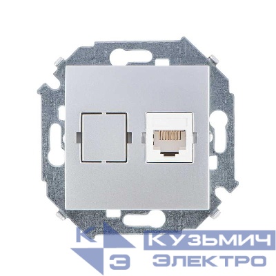Розетка компьютерная СП Simon 15 RJ45 кат.5E Systimax механизм алюм. Simon 1591598-033