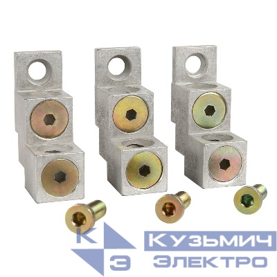 Комплект зажимов для присоединения 2 кабелей OptiMat D100; D160; D250 63-250А-УХЛ3-3шт КЭАЗ 318010