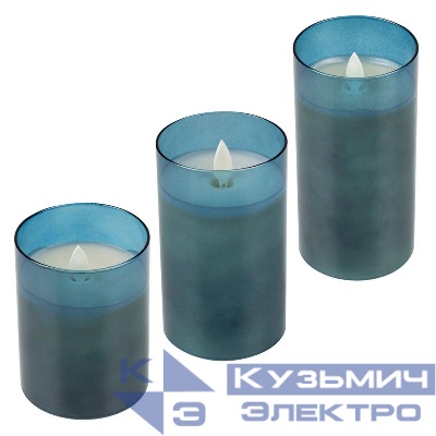 Свеча декоративная CL7-SET3-bu с пультом 3хAAA для каждой свечи (не в компл.) син. (уп.3шт) ФАZА 5060074