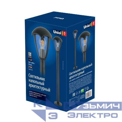 Светильник светодиодный уличный UUL-T80A 60W/E27 IP54 BLACK под лампу Е27 архитектурный напольный корпус сер. Uniel UL-00006817