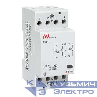 Контактор модульный КМ 25А 2NC+2NO 24В AC (2 мод.) AVERES EKF km-av-2-25-22-24V