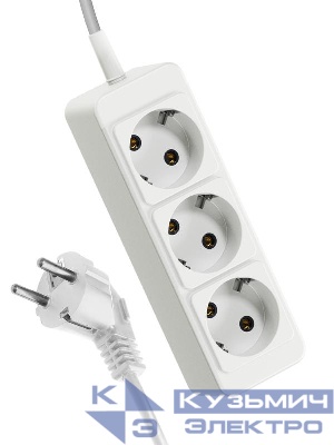 Удлинитель 3х5м с заземл. 10А IP20 ПВС 3х0.75 КОСМОС YKsm5m-3g-Z(10A)P
