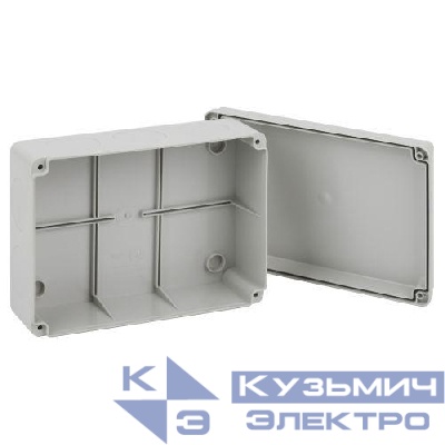 Коробка распаячная ОП 190х140х75мм приборная подъездная на винтах с гладкими стенками IP55 KORvp Эра Б0058944