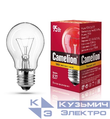Лампа накаливания A CL 95Вт E27 220-240В Camelion 10279