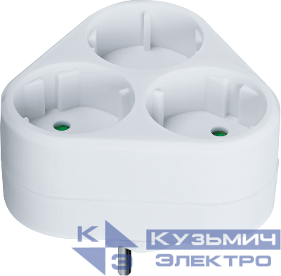 Разветвитель 3-м без заземл. 10А IP20 94 694 NAD-S-3X-WH треугольн. Navigator 94694