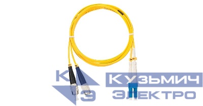 Шнур волоконно-оптический переходной одномод. 9/125мкм стандарта OS2 FC/UPC-LC/UPC двойн. LSZH нг(A)-HFLTx 2мм желт. 5м NIKOMAX NMF-PC2S2C2-FCU-LCU-005