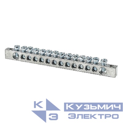 Шина PEN "ноль-землядюйма 6x9 14 отвер. цинк крепеж по краям EKF sn1-63-14-k