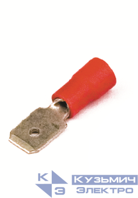 Наконечник изол. "вилка" 0.25-1.5кв.мм А=4.8х0.8мм кр. (уп.100шт) DKC 2A32P