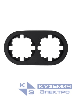 Рамка 2-м OSEN горизонт. круглая черн. бархат LEZARD 744-4200-147