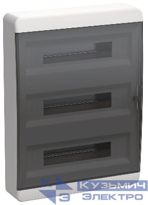 Корпус ЩРН-П-54 TEKFOR IP41 черн. прозр. дверь пластик. IEK TF5-KP12-N-54-41-K01-K03