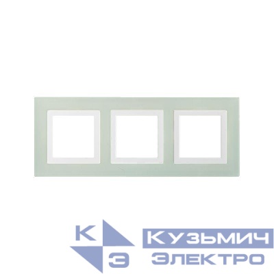 Рамка 3-м 6мод. Avanti натуральн. стекло свет. зел. DKC 4406826
