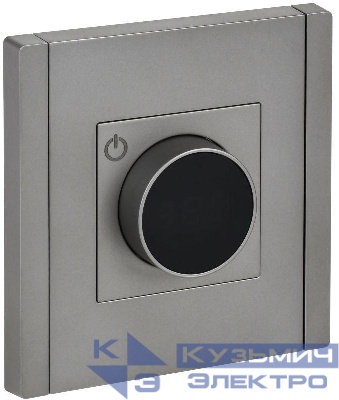 Термостат электронный FORTE&PIANO FP552 с индикацией сталь IEK FP-RT11-K46