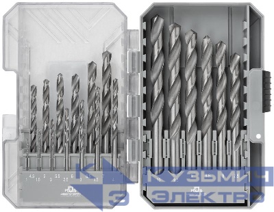 Набор сверл по металлу HSS угол заточки 118град. пласт. кейс 19шт (1-10мм через 0.5мм) MOS 35603М