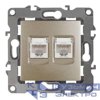Розетка компьютерная 2-м Эра12 RJ45 12-3108-04 шампань Эра Б0014732