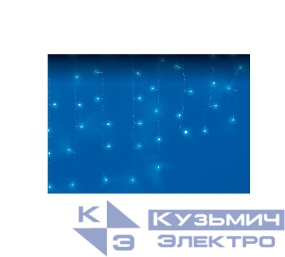 Гирлянда светодиодная "Бахрома" ULD-B1805-048/DTA BLUE IP20 1.8м 48LED син. провод прозр. Uniel UL-00007206