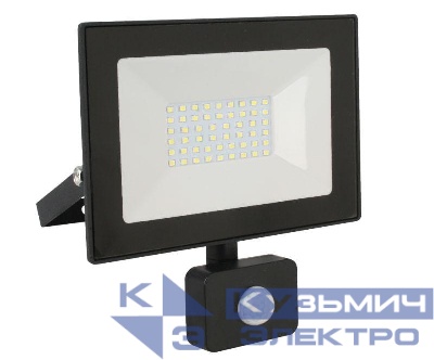 Прожектор светодиодный с датчиком LFL-3002S C02 30Вт 230В 6500К черн. Ultraflash 13330