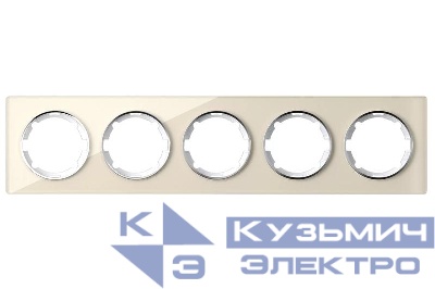 Рамка 5-м Garda горизонт. стеклянная беж. 2E52501301 OneKeyElectro 2234933