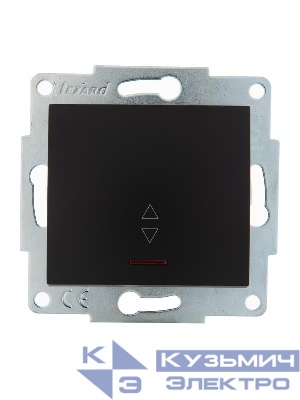 Переключатель проходной 1-кл. 1п СП Karina 10А IP20 с подсветкой механизм черн. бархат LEZARD 707-4288-114