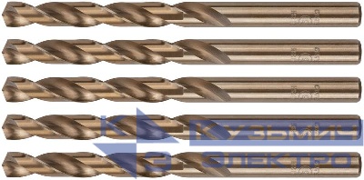 Сверло по металлу Profi с кобальтом 5% 9х125мм (уп.5шт) Cutop 48-90-5