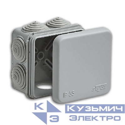 Коробка распределительная ОП 70х70х40мм 7 вводов IP55 сер. Ruvinil 67030