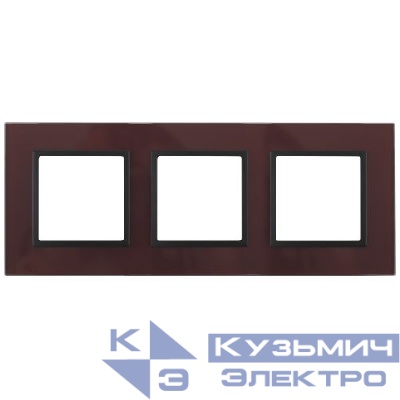 Рамка 3-м 14-5103-25 стекло Elegance бордо+антрацит ЭРА Б0034515