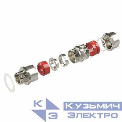 Ввод кабельный серии КА для бронир. кабеля М63х1.5 d38.8-47мм D45-53мм никелированная латунь IP66/IP68 DKC KA7MHK