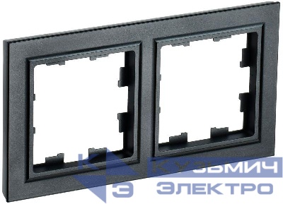 Рамка 2-м BRITE РУ-2-БрЧ черн. IEK BR-M22-K02