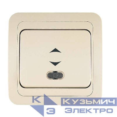 Переключатель проходной 1-кл. СП Mimoza 10А IP20 с подсветкой крем./крем. Makel 25025