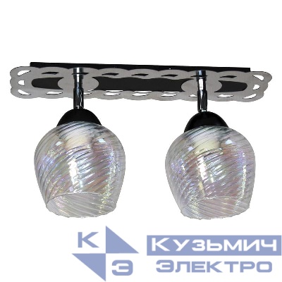 Светильник "Кира" 121 НПБ 01-2х60-141 (ИМ) потолочный черн. муар хром Элетех 1005404973