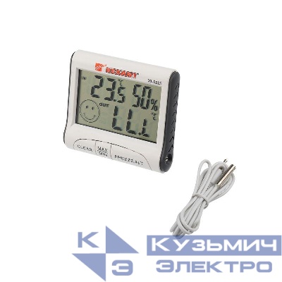 Термогигрометр комнатно-уличный с часами REXANT 70-0515