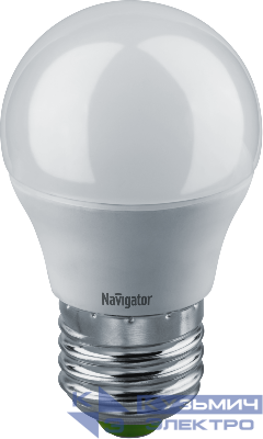 Лампа светодиодная 94 377 NLL-G45-7-230-2.7K-E27-DIMM 7Вт шар 2700К тепл. бел. E27 350лм 220-240В диммир. Navigator 94377