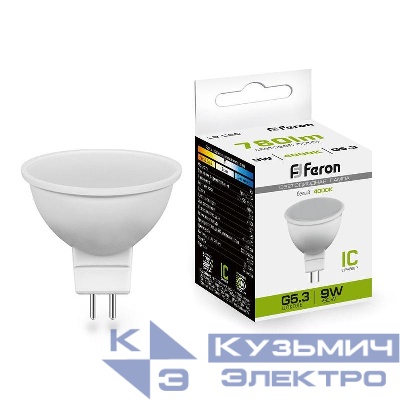 Лампа светодиодная LB-560 9Вт MR16 4000К G5.3 230В FERON 25840