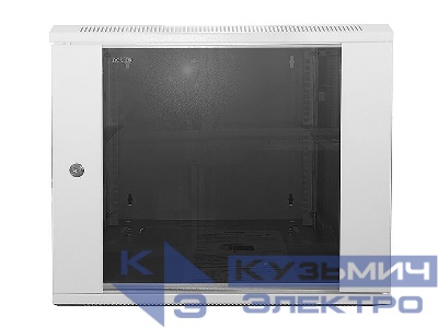 Шкаф настенный 12U серия SOLO (540х600х625), передняя дверь стекло, собранный, серый  "A" Netko