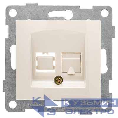 Розетка телефонная 1-м СП Bravo RJ12 механизм беж. GUSI С10Т1-003