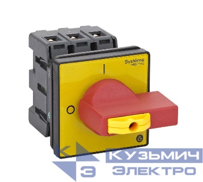 Выключатель-разъединитель 3п 40А IP20 с красн. рукоят. на дверцу 4 винта 1 замок SE MSD40360R