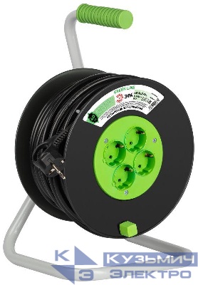 Удлинитель на пластик. катушке 4х40м с заземл. KAT-3x1.5-40m Greenline ПВС 3х1.5 Эра Б0065132