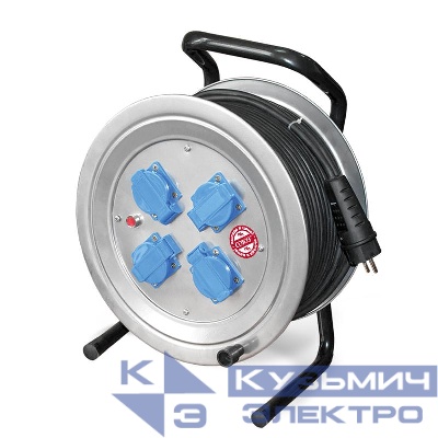 Удлинитель на метал. катушке 4х40м с заземл. 16А IP44 3.7кВт КГ с защ. крышкой Союз 481S-3904.