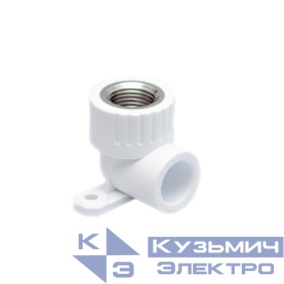 Угольник комбинированный с креплением PPR внутр. резьба 25х1/2 бел. RTP 15110