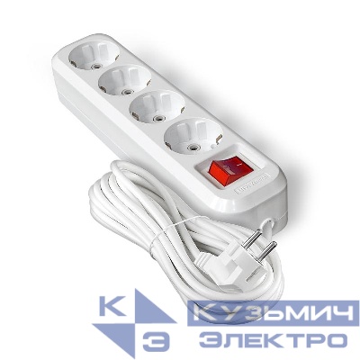 Удлинитель 4х5м с заземл. IP20 S-304А ПВС 3х1.5 с выкл.Universal 1735