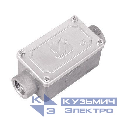 Коробка протяжная 118х51х42мм 2 ввода 180град. М25х1.5 IP55 алюм. DKC 6030-25