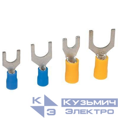 Наконечник вилочный изолированный 1.5-2.5кв.мм А=3мм син. (уп.100шт) DKC 2B13P
