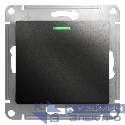 Переключатель проходной 1-кл. СП Glossa 10А IP20 (сх. 6а) 10AX с подсветкой механизм антрацит SE GSL000763