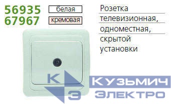 Розетка телевизионная TV 1-м СП Classic бел. POWERMAN 1151408